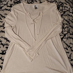 Lace up long sleeve tee